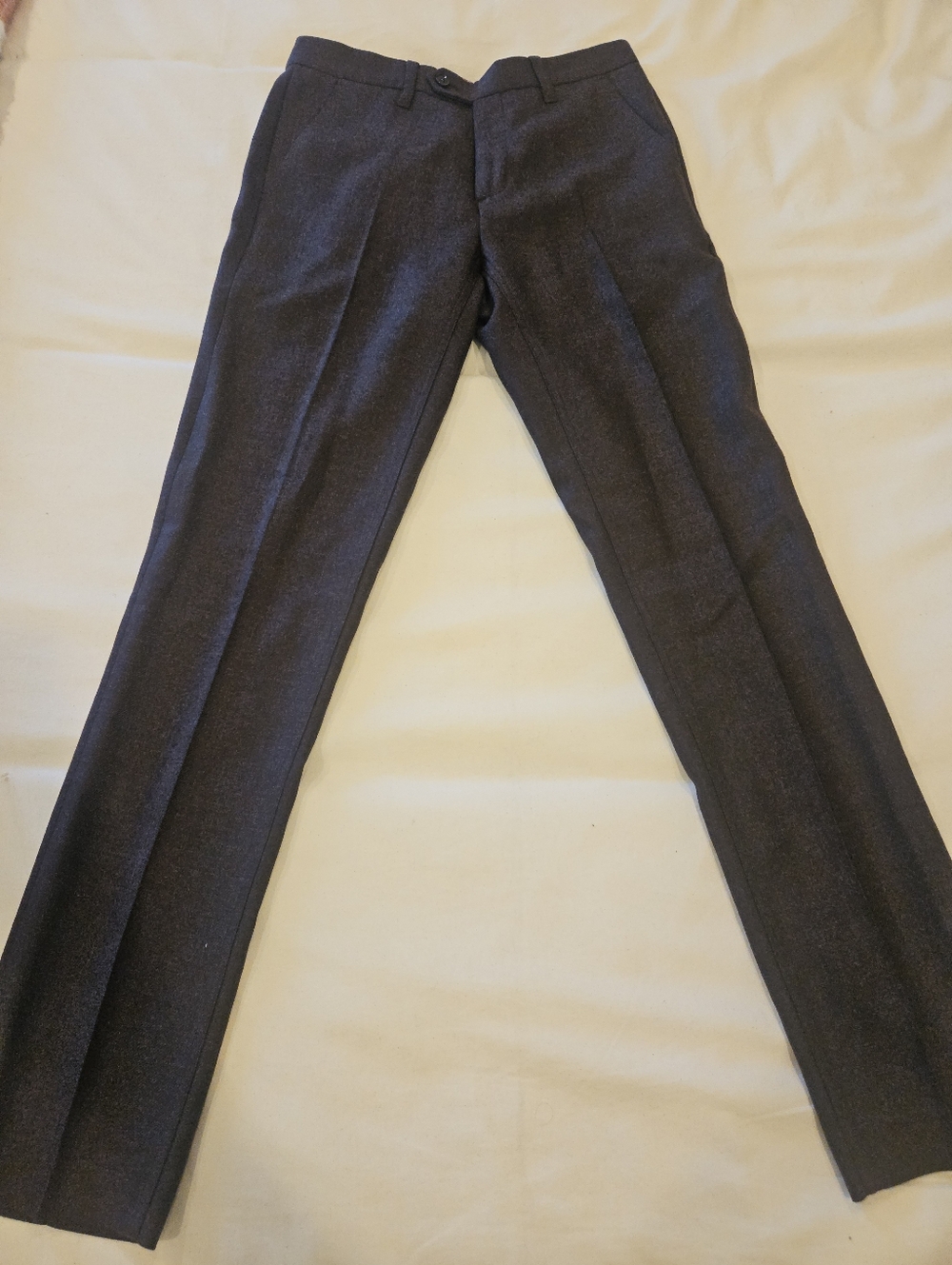 Ted Baker 100% Wool Pants Burgundy Plum Womens Size 28 Reg Pleat Pockets Lined.